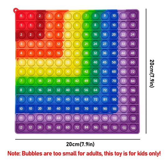 12x12 Multiplication Push Bubble Toy Times Table Math Fidget
