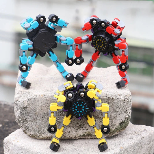 Deformable Fidget Spinner Chain Toy Robot Gyro