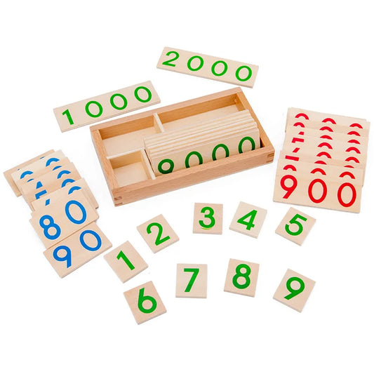 Wooden Numbers Card 1 to 9000 Math Teaching Cards