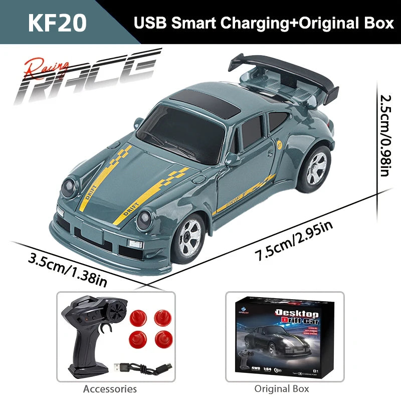 1:64 RC High Speed Drift Car Desktop Mini 4WD Model