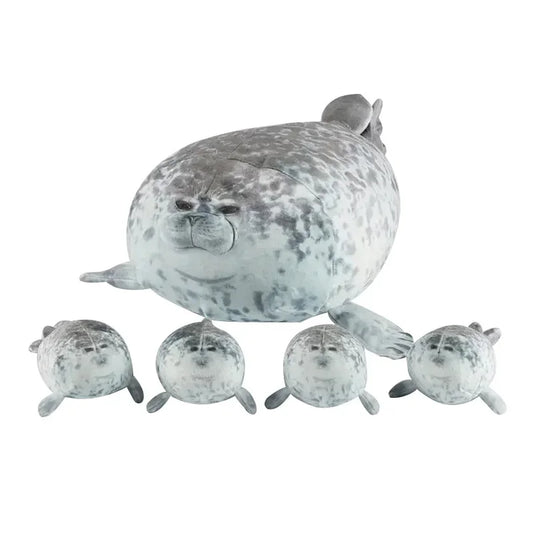 Mother Seal Zipper Plush Toy 5 Piece Stuffed Set 40cm