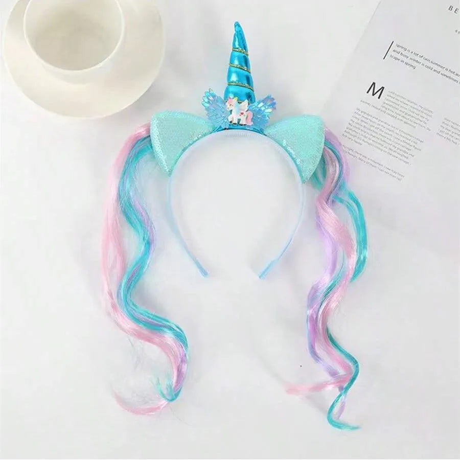 Unicorn Birthday Girl Headband Cute Kids Party Headwear