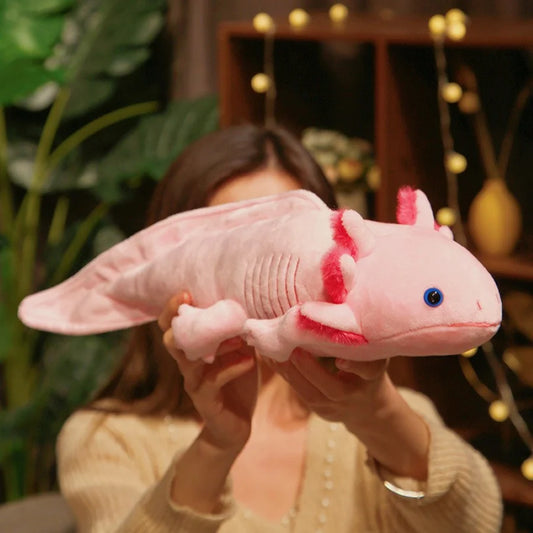 Axolotl Plush Pillow Colorful Newt Stuffed Animal Cushion