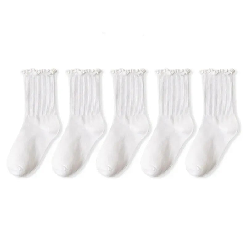Women Ruffle Middle Tube Ankle Socks Breathable Set