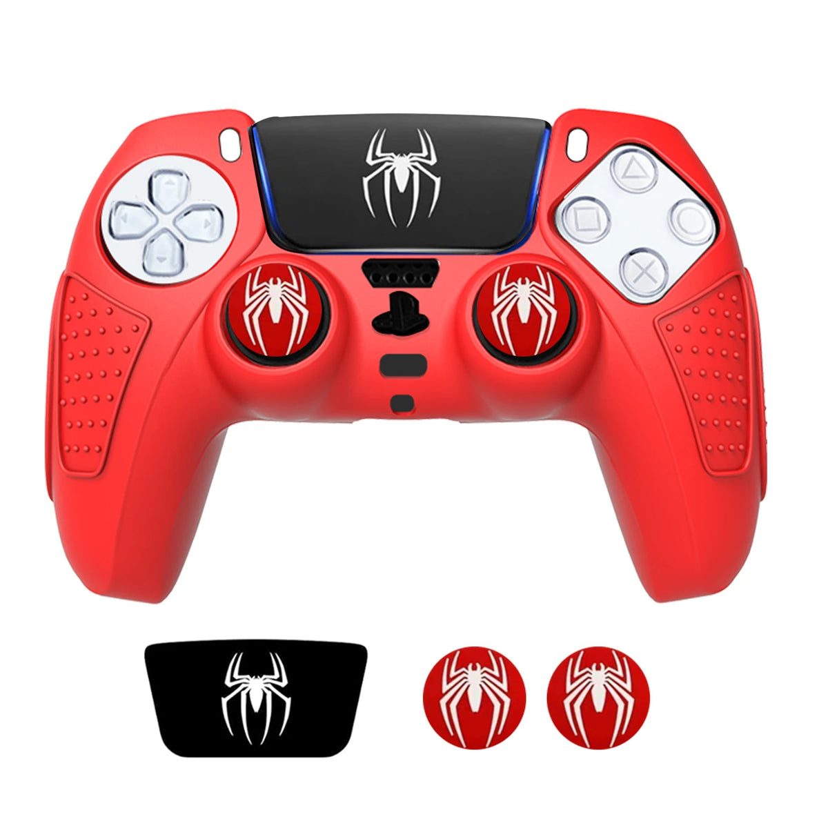 Anti-Slip Protective Skin Shell for PS5 Controller Silicone Cover Case with Rubber Thumb Grip Gaps and Touch Pad Sticker For PS5