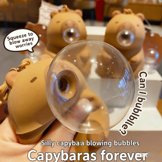 Capybara Squeeze Toy Keychain Bubble Spit Bag Charm