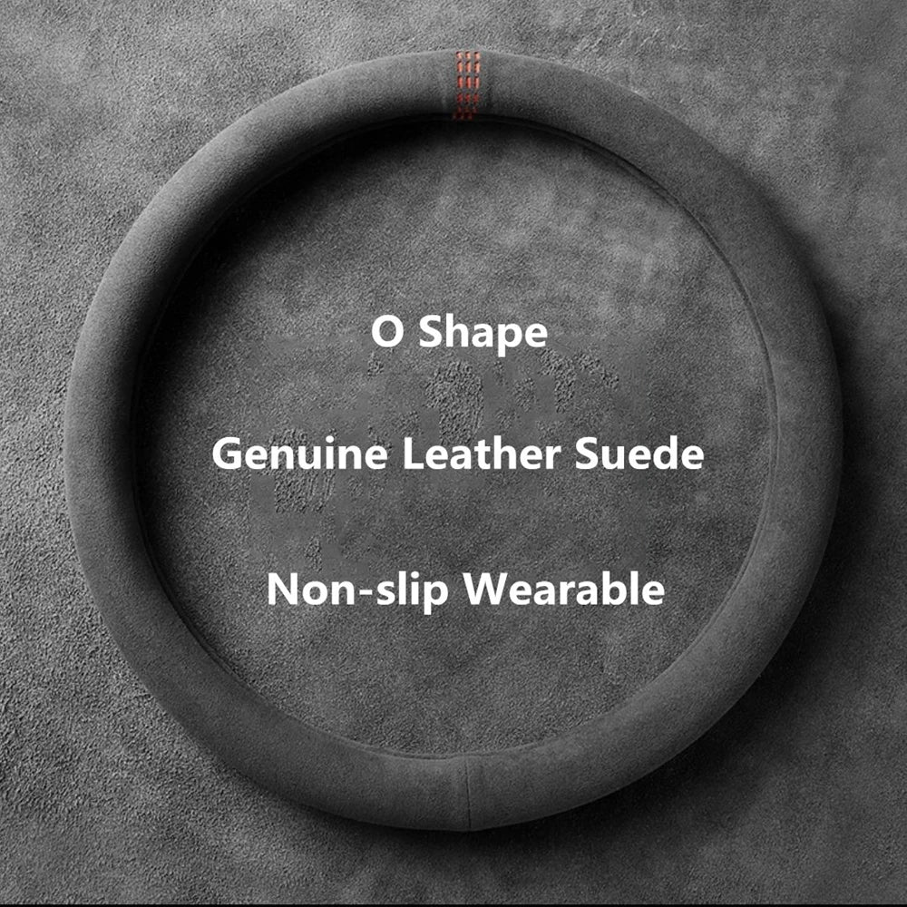 Suede Car Steering Wheel Cover Breathable Non Slip Wrap