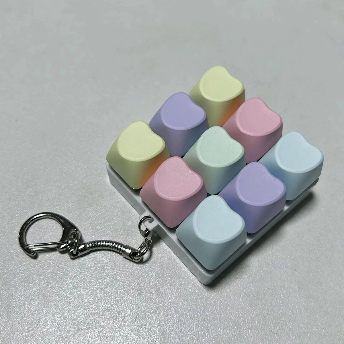 Heart Keyboard Key Clicker Fidget Toy Stress Relief Keychain