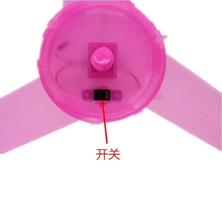 LED Flying Disc Propeller Toy Pull String Luminous UFO