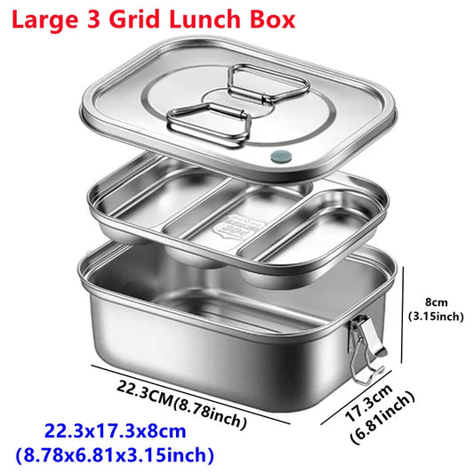 304 Stainless Steel Lunch Bento Box,for Kids Adults Portable Double Layer Sealed Bento Box,Insulation Food Storage Picnic Box