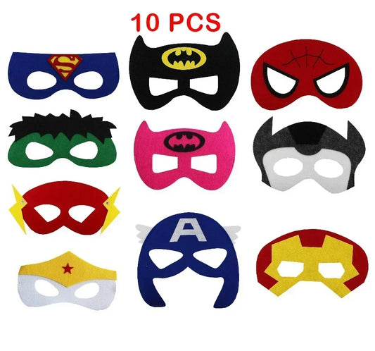 32/28/10 Pcs/Lot Superhero Mask Cosplay Christmas Halloween Carnival Party Props Birthday Felt Masquerade