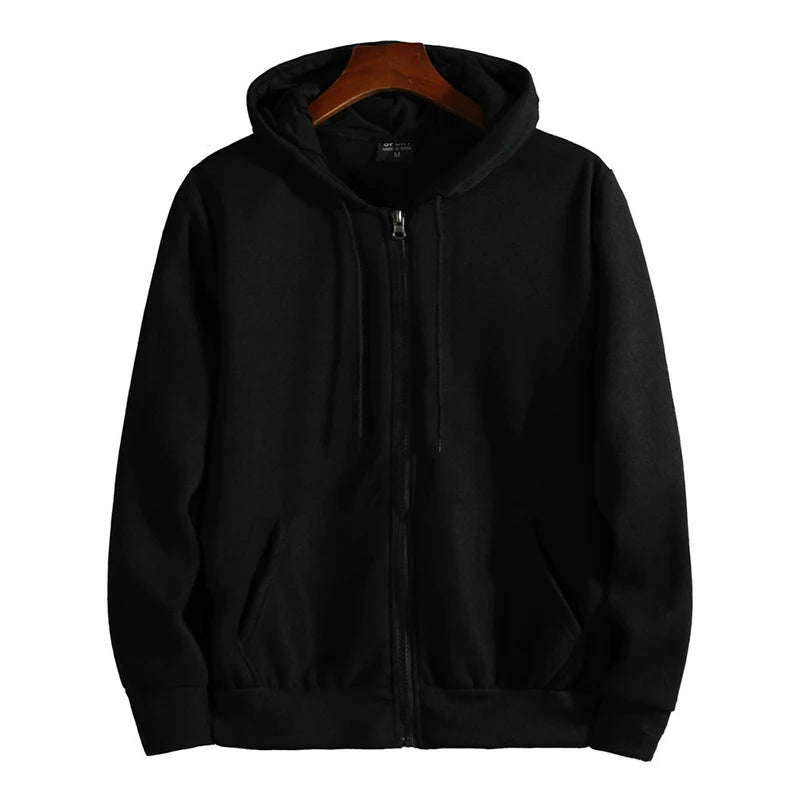 Zipper Hoodies Long Sleeve Hooded Sweatshirt Mens Loose Fit