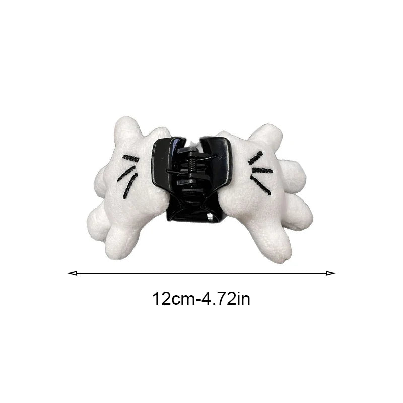1pc white fluffy three-dimensional palm hair clip exaggerated cute fluffy hairpin hair accessory head accessory gift hair grab