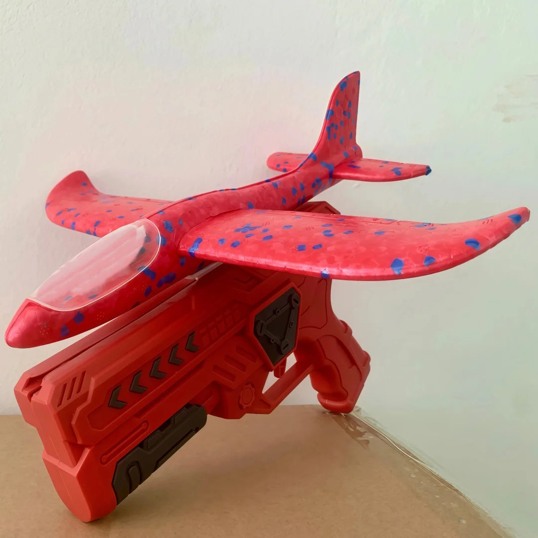Foam Catapult Plane Launcher Toy Glowing Flying Aircraft
