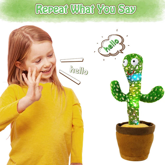 Dancing Cactus Toy Talking Plushie with 120 Songs