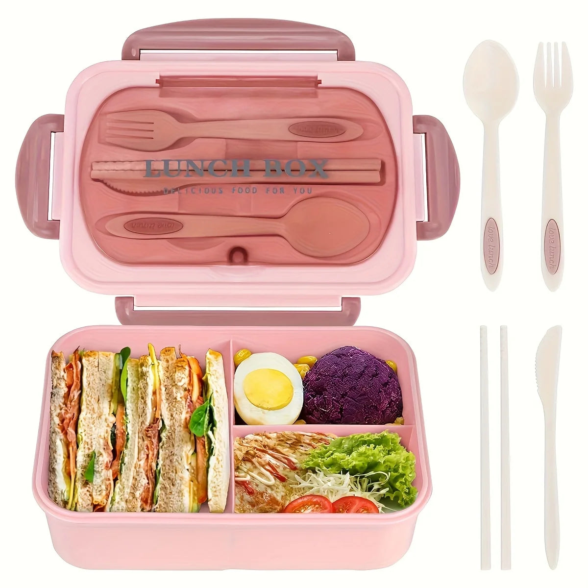 1pc Insulated Lunch Box, Bento Box for Students, Portable Sealed Compartment Lunch Container for Microwave,Back to School
