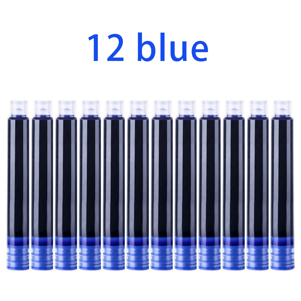 12-60PCS/Set Colourful Ink Sac Fountain Pen Ink Cartridges Refills Ink 3.4mm Refillable Refills Drawing School Office Supplies