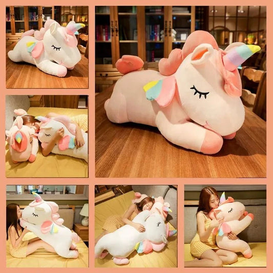 Rainbow Unicorn Plush Toy: Angel Pony Plush Doll Stuffed Cushion