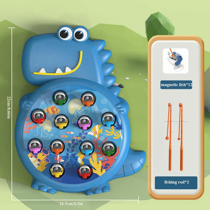 Magnetic Fishing Toy Set Dinosaur Fishing Game for Toddlers