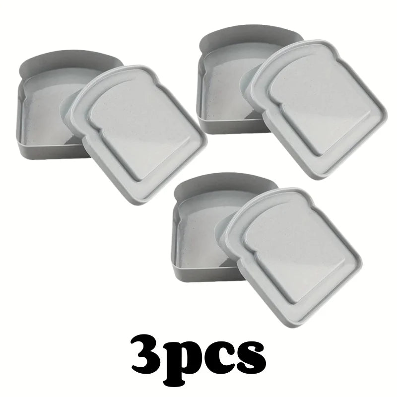 1/3pcs Reusable Bento Sandwich Box Set with Lid Microwave Safe Stackable Container for School Outdoor Picnic Kitchen Organizer
