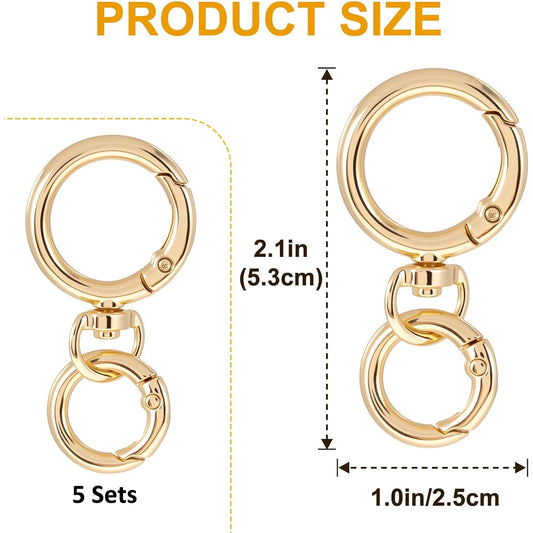 Spring Snap Carabiner Clip Metal Swivel Trigger Hook O Rings