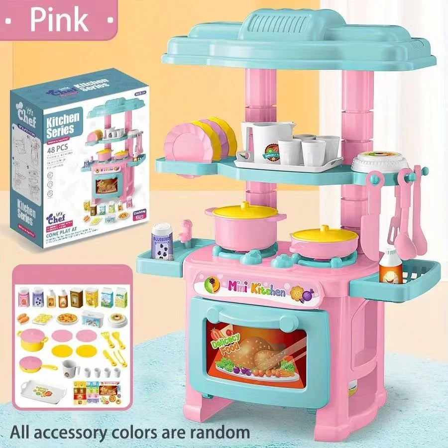 Mini Kitchen Counter Play Set Simulated Cooking Toy
