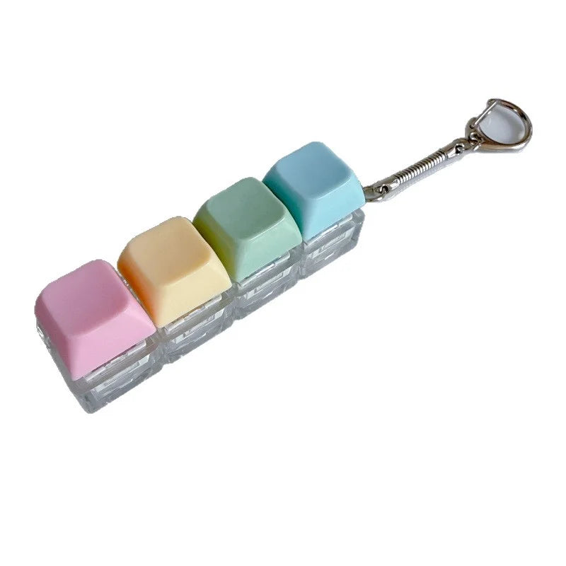 Decompression Keyboard Key Fidget Keychain Finger Pinch Toy
