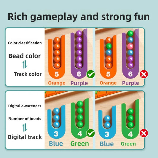 Magnetic Color and Number Maze Montessori Matching Board