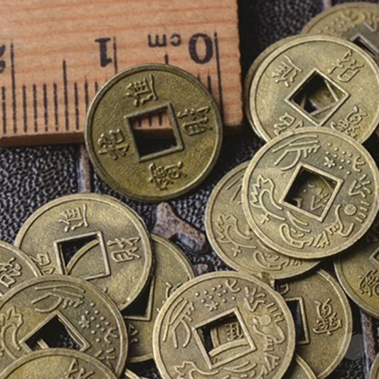 100 Pcs I Ching Coins – Ancient Chinese Feng Shui Craft Coins for Wealth, Health & Lucky Charm
