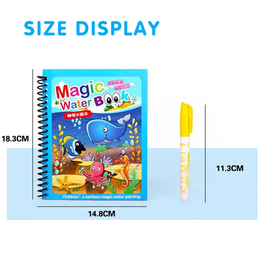 Magic Water Drawing Book Reusable Water Coloring Set