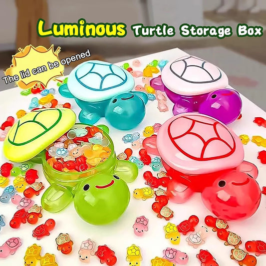 Glow in the Dark Turtle Set Resin Storage Ornament