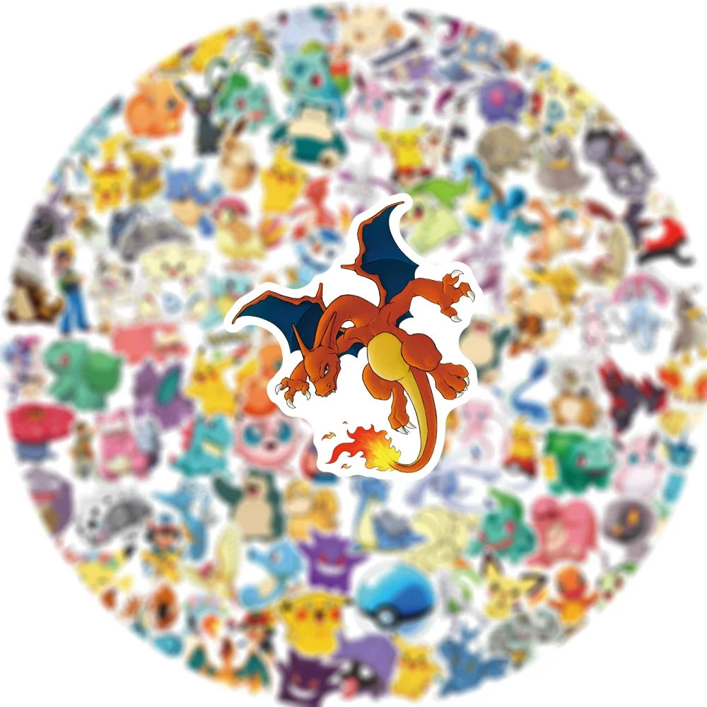 Yellow Anime Monster Vinyl Decals 100pcs Laptop Stickers