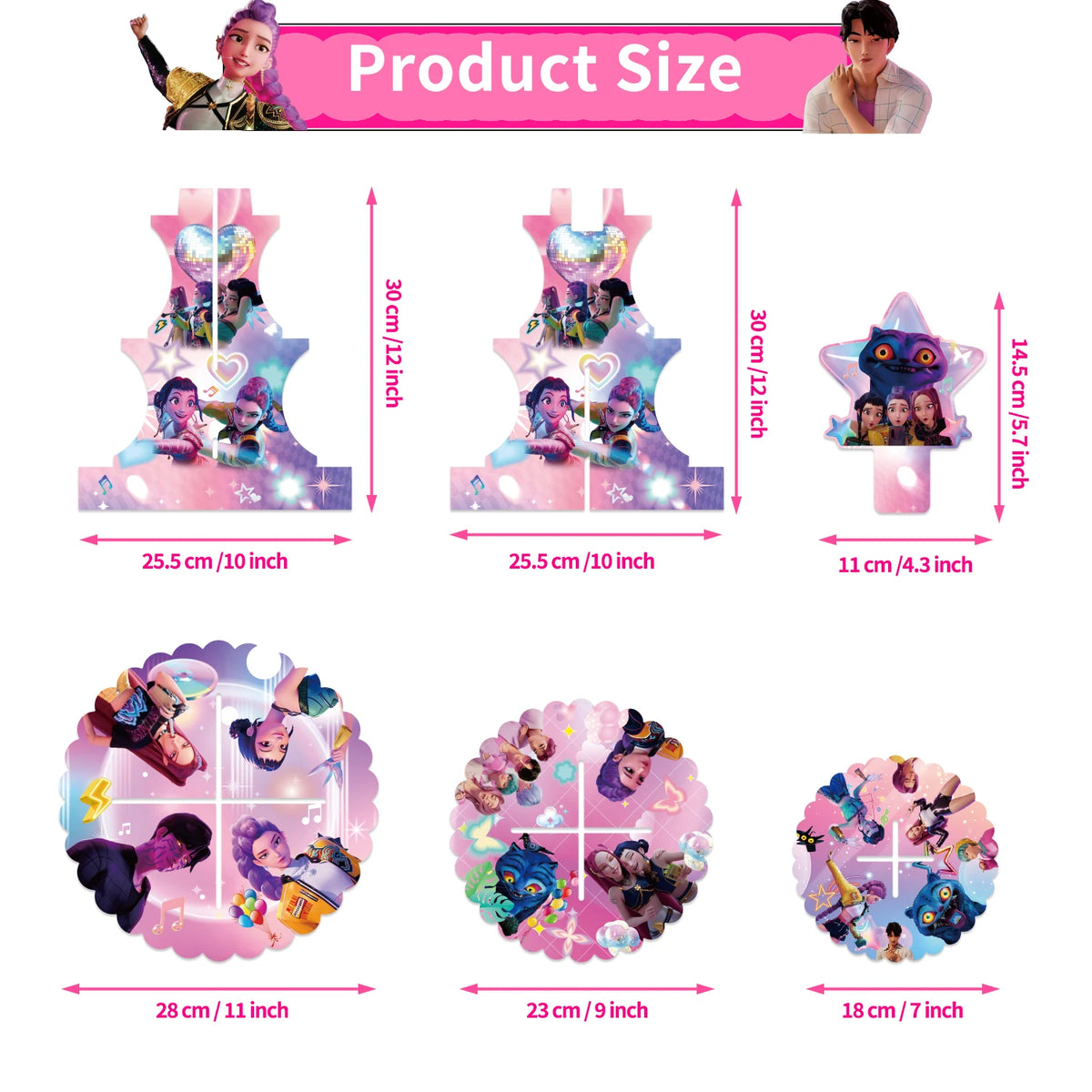 Three Layer Demon Hunter Cake Stand Kawaii Party Dessert Rack