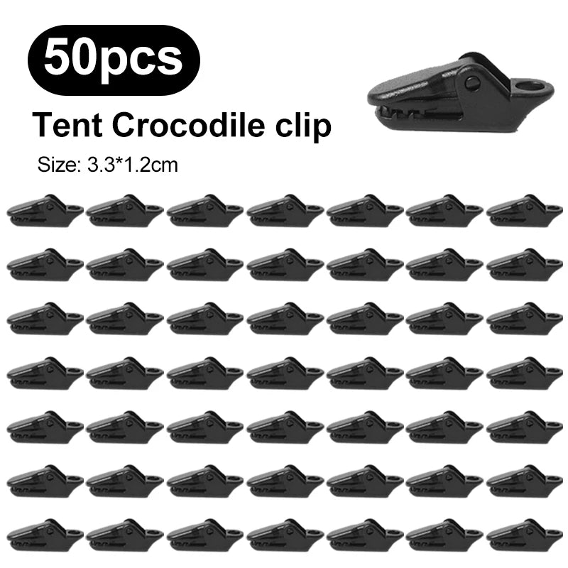 10/20/50pcs Sturdy Tent Clips Outdoor Tarpaulin Clips Anti-wind Fixed Camping Tent Hook Crocodile Clamp Clip for Outdoor Camping