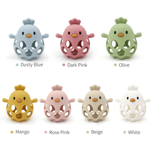 Baby Silicone Teether Toy Cartoon Chick Chewing Trainer