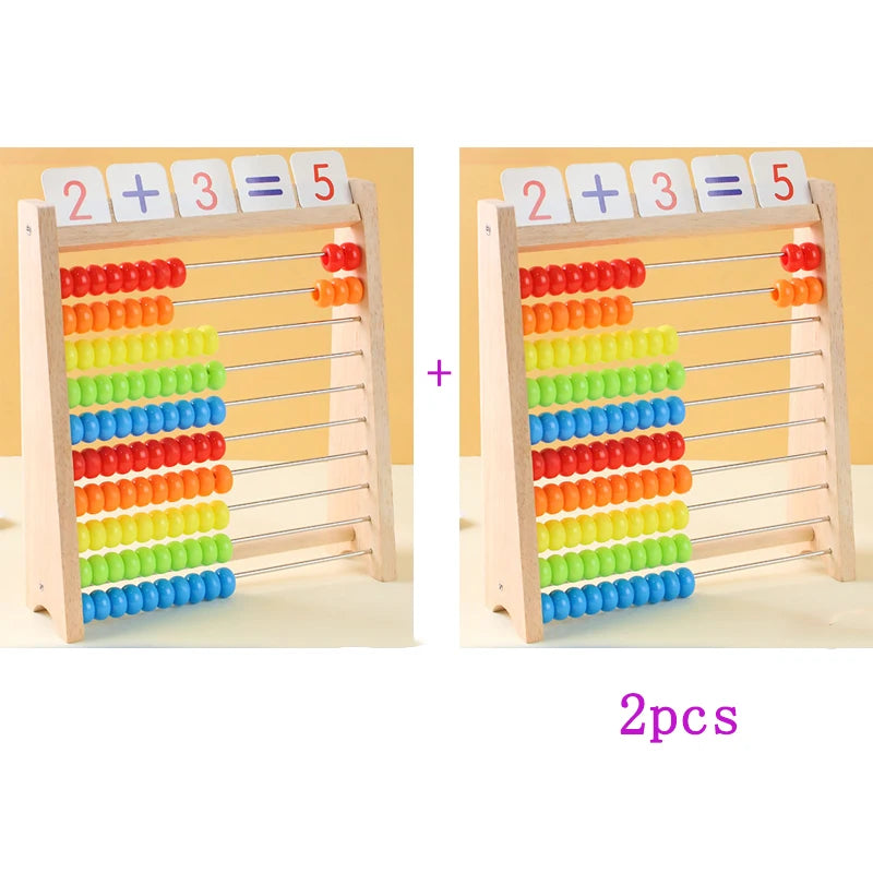 Wooden Rainbow Abacus Counting Toy Math Learning Frame