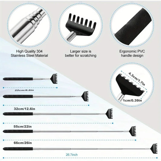 Telescoping Metal Back Scratcher Extendable Hand Massager