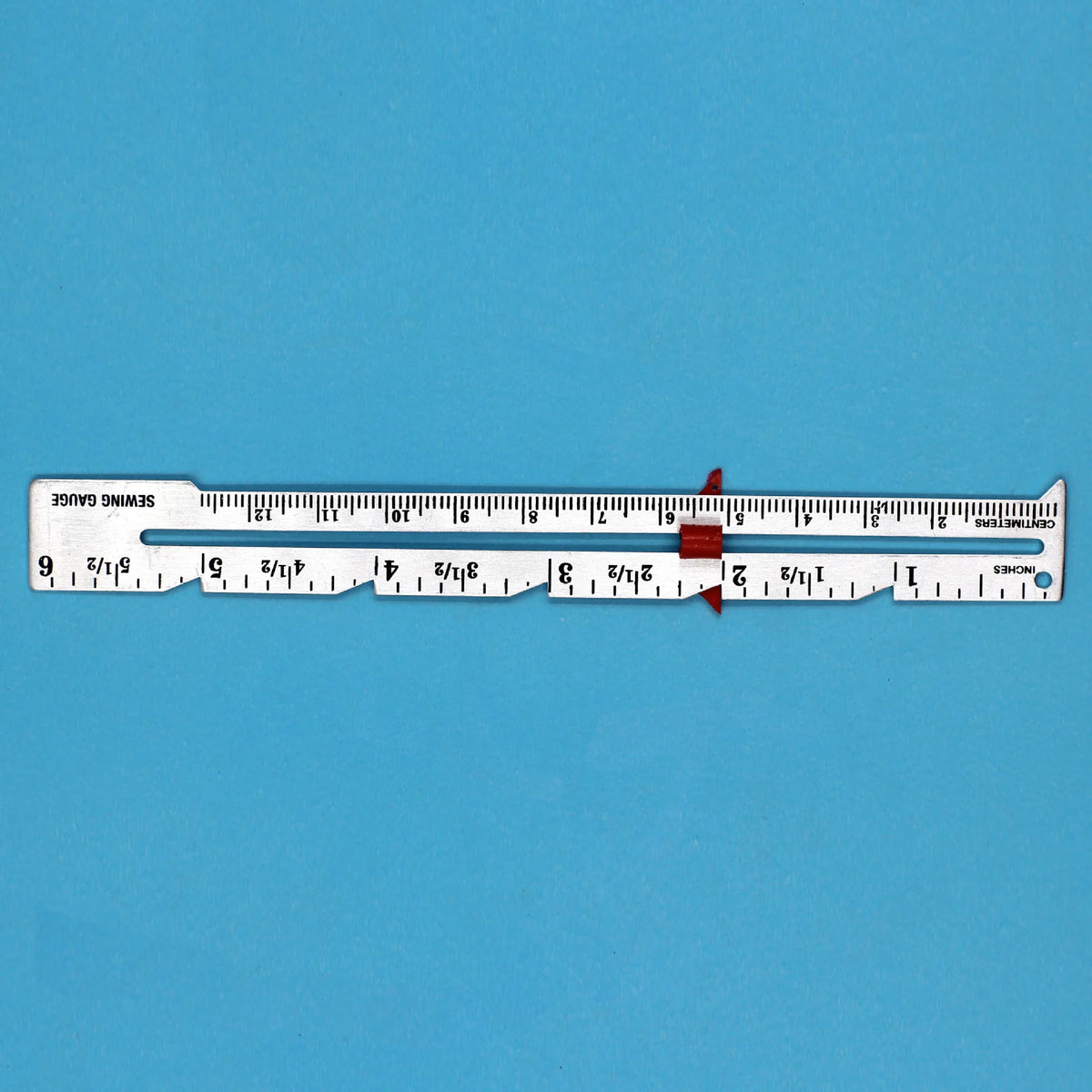 1pc Metal Sliding Guage, Sewing Measuring Tool, Sewing Guage For Quilting And Sewing, Sewing Accessories, Sewing Notions