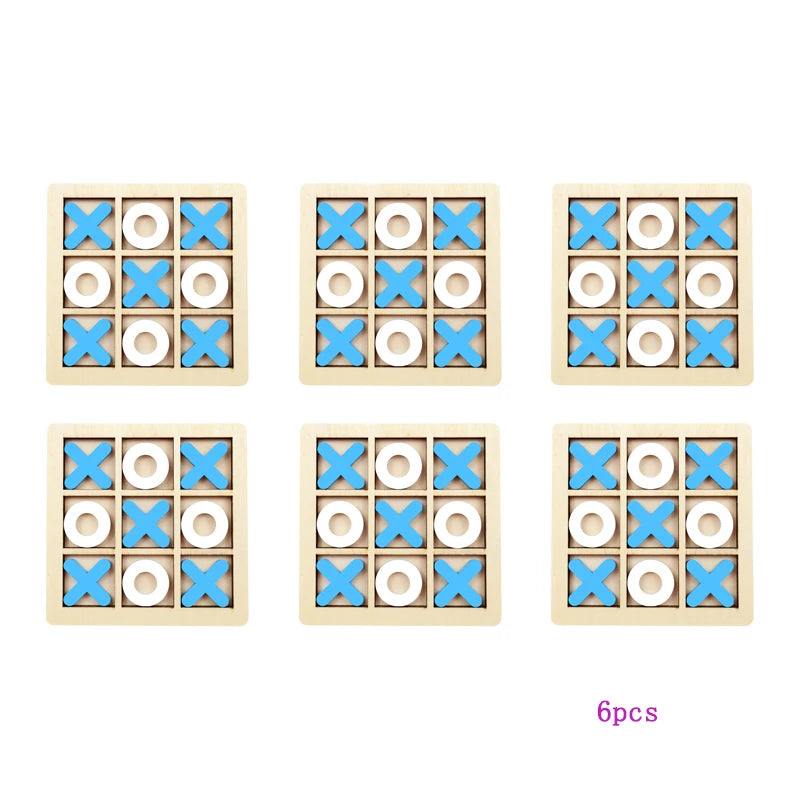 Wooden Tic Tac Toe Game Mini Educational Chess Toy