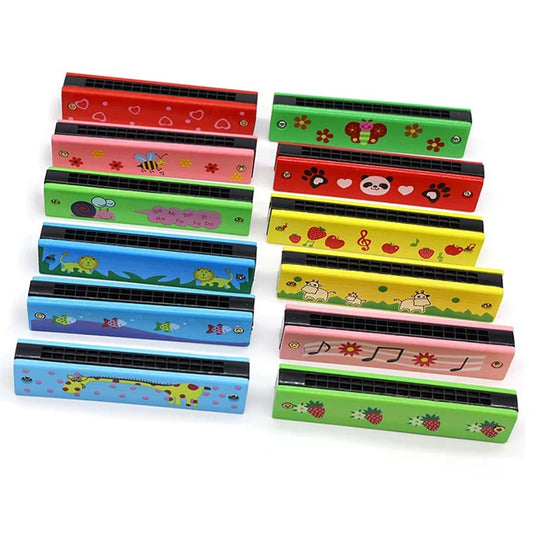 Children Wooden Harmonica Toy Beginner Music Instrument