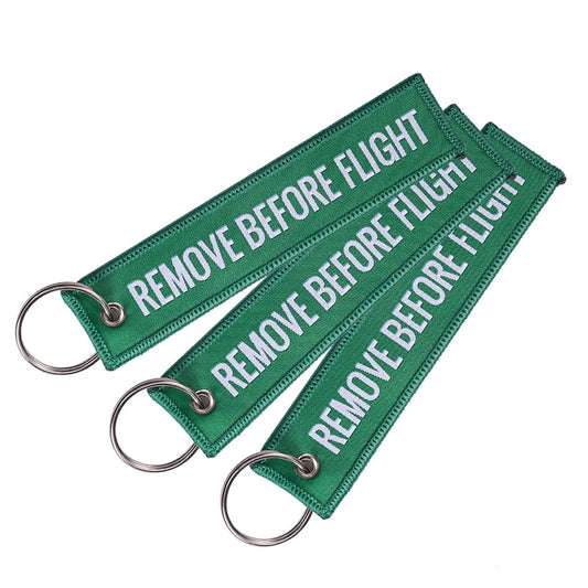 Remove Before Flight Woven Key Chain Red Aviation Tag