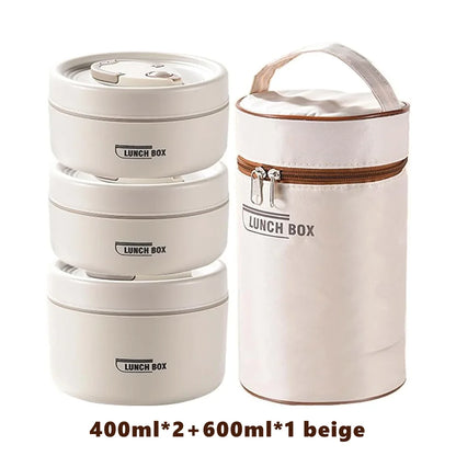 Stackable Stainless Steel Thermal Lunch Box Insulated Container Set 3 Tier