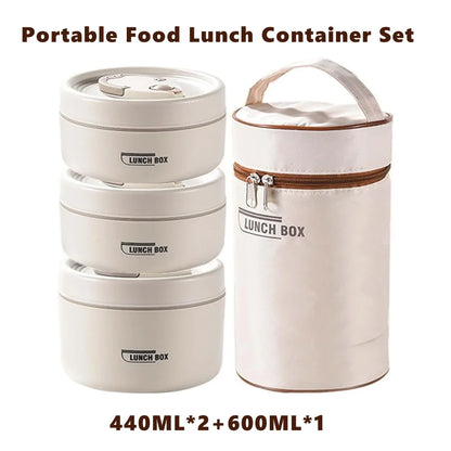 Stackable Stainless Steel Thermal Lunch Box Insulated Container Set 3 Tier