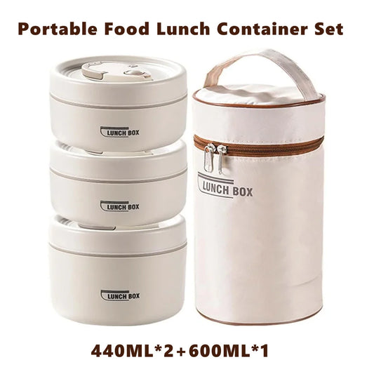 Stackable Stainless Steel Thermal Lunch Box Insulated Container Set 3 Tier