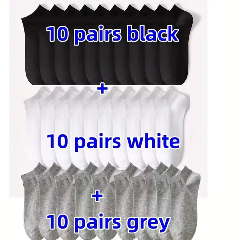 Unisex Comfort Fit Ankle Socks Breathable Low Cut 5 Pack