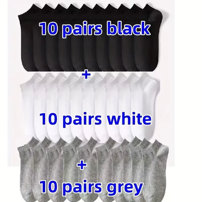 Unisex Comfort Fit Ankle Socks Breathable Low Cut 5 Pack