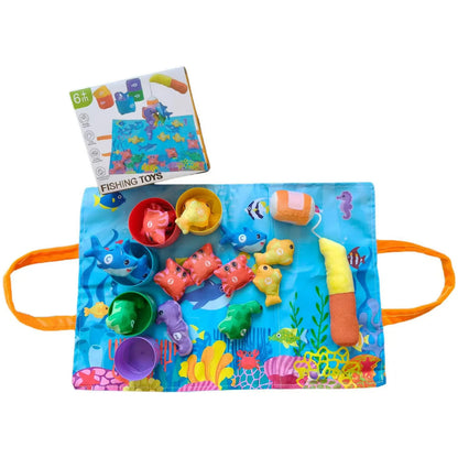 Toddler Cloth Fishing Game Color Sorting Math Toy Set