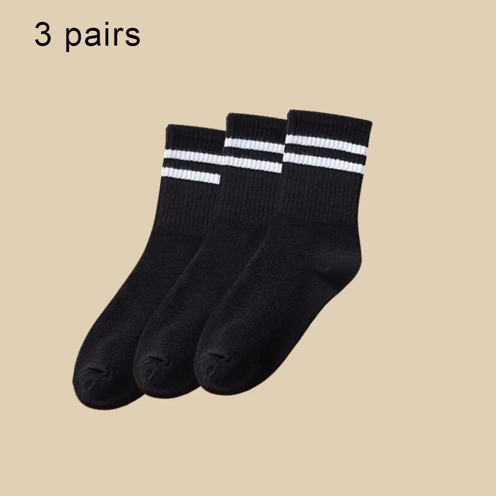 Women Mid-Tube Socks Sweat Absorbent Breathable Sport Crew