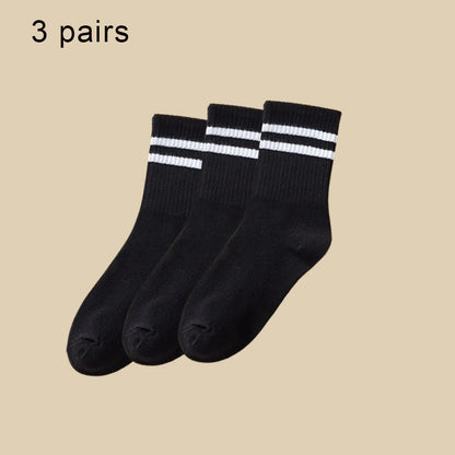 Women Mid-Tube Socks Sweat Absorbent Breathable Sport Crew