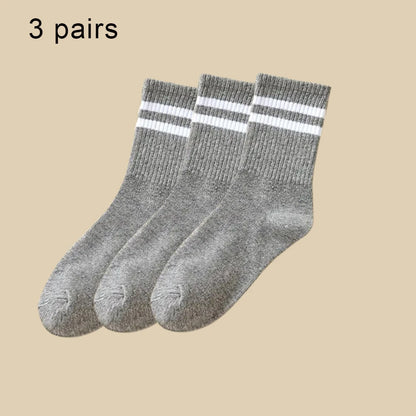 Women Mid-Tube Socks Sweat Absorbent Breathable Sport Crew